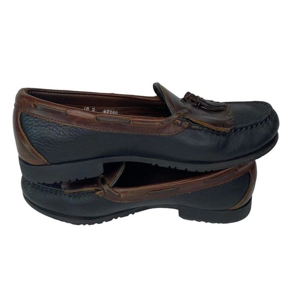 Allen Edmonds Nashua Loafers Men's 10 Brown Black Leather Tassels Slip On Shoe - Picture 5 of 9